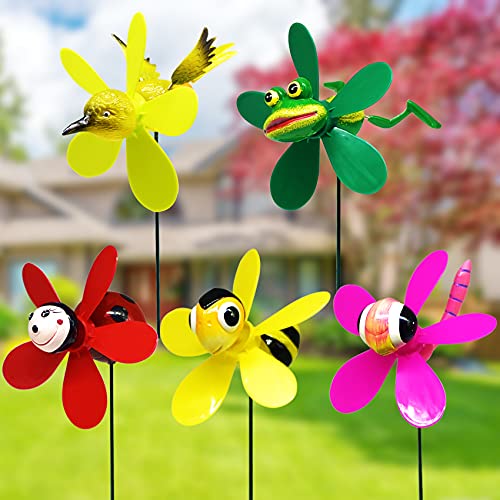 Garden Pinwheels Whirligigs Wind Spinner Windmill Toys for Kids Yard Decor Lawn Decorations Hummingbird Decorative Garden Stakes Outdoor Whirlygig Windmills Gardening Art Whimsical Baby Gifts