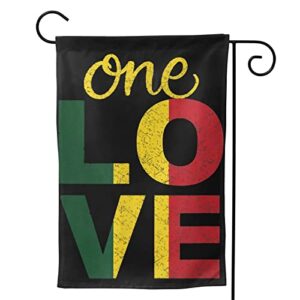 niqqzit one love jamaican rasta reggae garden flag yard house flags 12×18 inch, double sided seasonal holiday flag vertical large sign banner for porch farmhouse home outdoor decoration, white