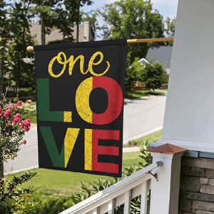 Niqqzit One Love Jamaican Rasta Reggae Garden Flag Yard House Flags 12x18 Inch, Double Sided Seasonal Holiday Flag Vertical Large Sign Banner for Porch Farmhouse Home Outdoor Decoration, White