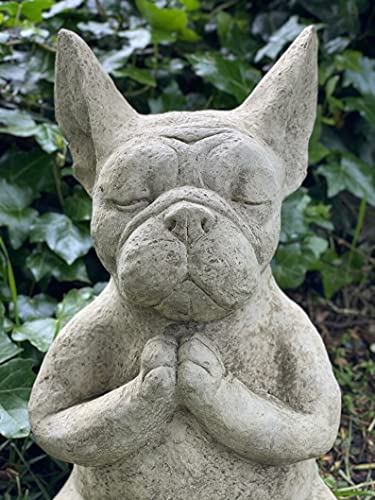 Meditating Dog,Meditating Sitting French Bull Dog, Dog Statue-Resin Zen Animal Yoga Figurine ,French Bull DogDecor, for Flower Beds Indoor Outdoor Lawn Garden Decor Sculpture Home furnishings