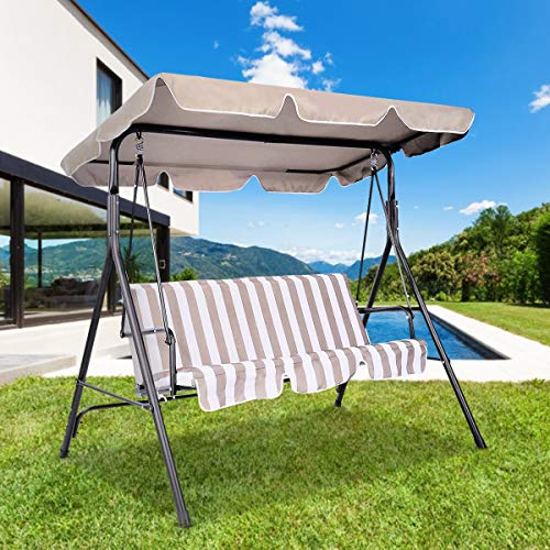 Goplus Swing Canopy Replacement Waterproof Top Cover for Outdoor Garden Patio Porch Yard, Top Cover Only (77'' x 43'')