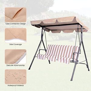 Goplus Swing Canopy Replacement Waterproof Top Cover for Outdoor Garden Patio Porch Yard, Top Cover Only (77'' x 43'')