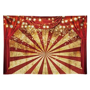 funnytree 8x6ft durable fabric golden glitter red curtain photography backdrop no wrinkles circus carnival sparkle stripes background baby shower birthday party potrait decor banner photo booth props