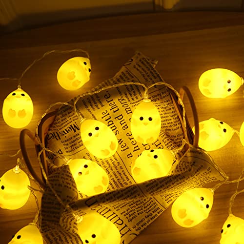 Easter Lights, 5ft 10 LEDs Chicks Light Indoor/Outdoor Decorative Light Battery Operated Chicks Night Light Walls, Windows, Rooms Decorative Lights for Tent Garden Patio Holiday Tree Decorative