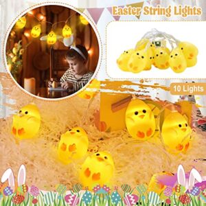 Easter Lights, 5ft 10 LEDs Chicks Light Indoor/Outdoor Decorative Light Battery Operated Chicks Night Light Walls, Windows, Rooms Decorative Lights for Tent Garden Patio Holiday Tree Decorative