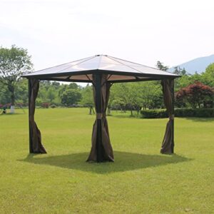 Sunshine Outdoor Privacy Gazebo Curtains, Replacement Universal Curtain Sidewalls 4-Panels Set, for Patio, Garden, Yard (Only Curtains) (10'x12',Brown) …