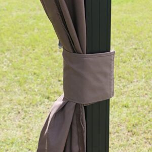Sunshine Outdoor Privacy Gazebo Curtains, Replacement Universal Curtain Sidewalls 4-Panels Set, for Patio, Garden, Yard (Only Curtains) (10'x12',Brown) …