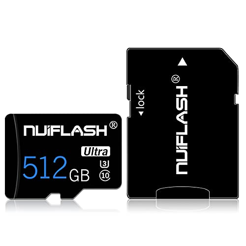 Micro SD Card 512GB Memory Card 512GB TF Card Class 10 High Speed with Adapter for Camera, Phone, Computer 512GB