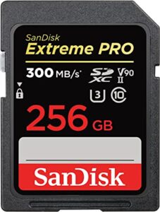 sandisk 256gb extreme pro sdxc uhs-ii memory card – c10, u3, v90, 8k, 4k, full hd video, sd card – sdsdxdk-256g-gn4in