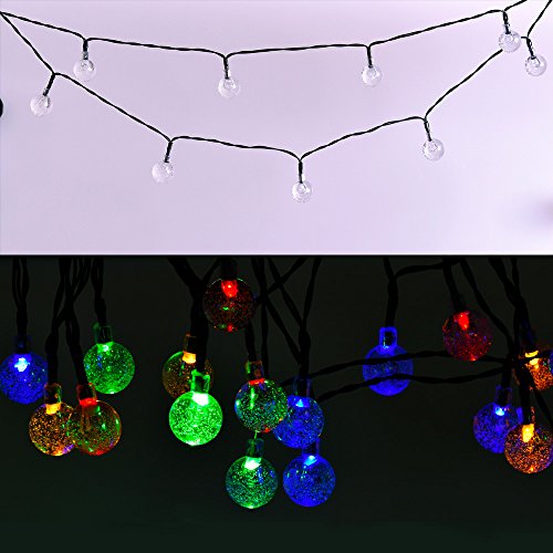 ECOLINEAR Solar String Lights 30 LEDs Outdoor Solar Powered LED String Lights Waterproof Copper Wire Lights for Christmas Garden (Four Colors)