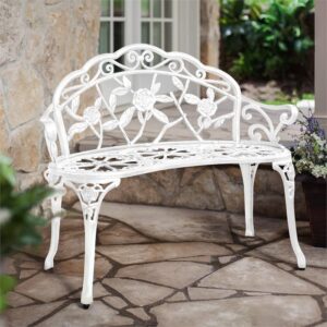 Patio Premier Rose Garden Park Bench in White