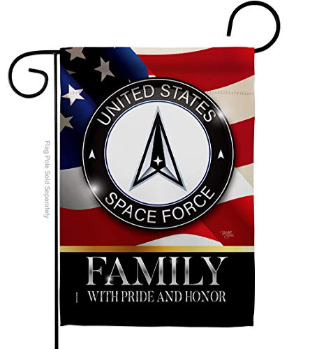 Breeze Decor US Space Family Honor Garden Flag Armed Forces USSF United State Air American Military Delta Official House Decoration Banner Small Yard Gift Double-Sided, Made in USA