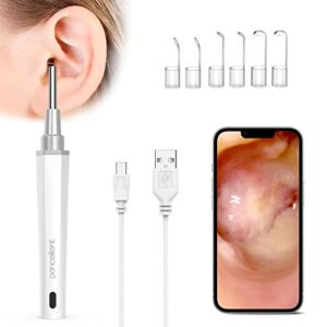 pancellent digital otoscope camera with light, ear camera and wax remover, video ear scope with ear wax removal tools, compatible with iphone, ipad, android smart phone (basic edition white)