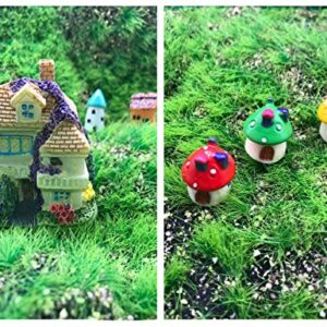 Kbraveo 15 Pieces Miniature Fairy Gardens Stone House,Mini Resin House,Mini Fairy Cottage House for Gardens,Patio Outdoor Décor
