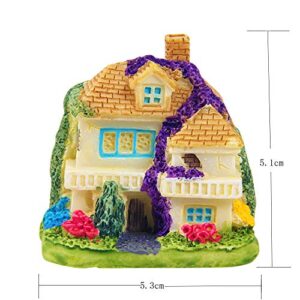 Kbraveo 15 Pieces Miniature Fairy Gardens Stone House,Mini Resin House,Mini Fairy Cottage House for Gardens,Patio Outdoor Décor