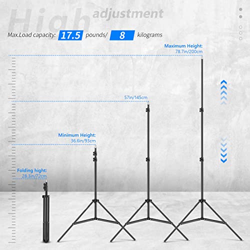 Neewer Photography Light Stand, 3-6.6ft/92-200cm Adjustable Sturdy Tripod Stand for Reflectors, Softboxes, Lights, Umbrellas, Load Capacity: 17.6lb/8kg