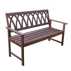 northbeam wood outdoor garden patio bench, natural, bch0330610810