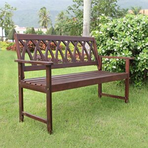 northbeam Wood Outdoor Garden Patio Bench, Natural, BCH0330610810