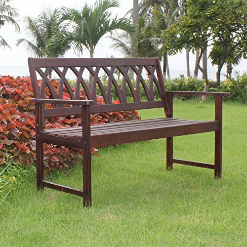 northbeam Wood Outdoor Garden Patio Bench, Natural, BCH0330610810