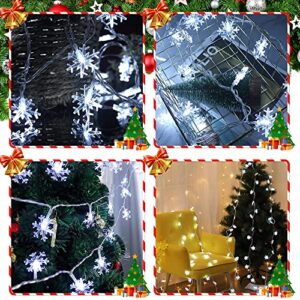 Christmas Lights Snowflake String Lights 19.6 ft 40 LED Fairy Lights Winter Wonderland Lighted Decor for Xmas Garden Patio Bedroom Party Decor Battery Operated Indoor Outdoor Celebration Lighting