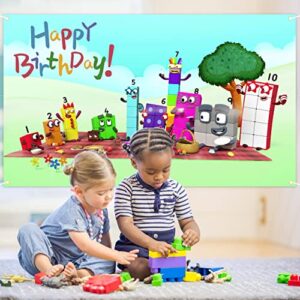 Numberblocks Backdrop Birthday Party Decoration - 5x3ft Numberblocks Background Party Supplies Digital Birthday Decoration for Kids School Wall Decorations