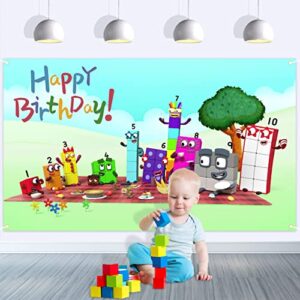 Numberblocks Backdrop Birthday Party Decoration - 5x3ft Numberblocks Background Party Supplies Digital Birthday Decoration for Kids School Wall Decorations