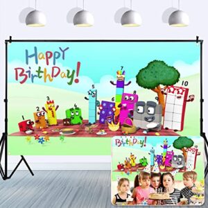 Numberblocks Backdrop Birthday Party Decoration - 5x3ft Numberblocks Background Party Supplies Digital Birthday Decoration for Kids School Wall Decorations