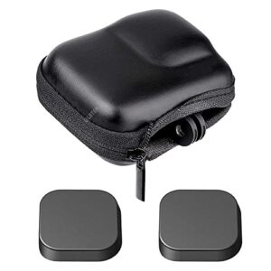 mini storage bag case for gopro hero 11 10 9 black +hero11 hero10 hero9 rubber lens cap cover, ulbter carrying portable boxes accessory for go pro hero9 [2+1 pack]