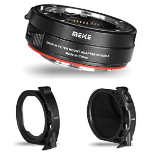 meike mk-eftr-c vnd metal auto-focus mount lens adapter with drop-in variable nd and uv filters converter for canon ef/ef-s lenses to canon eos r and eos rp r5 r5c r6 cameras