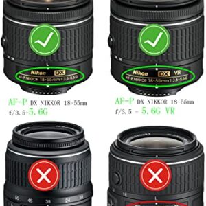 55mm Lens Cap Cover for Nikon AF-P(Not AF-S) DX Nikkor 18-55mm f/3.5-5.6G VR,Sony FE 28-70mm f/3.5-5.6 OSS,HUIPUXIANG Compatible with Canon EF-M 11-22mm f/4-5.6 is STM Lens 55mm Filter Thread[2 Pack]