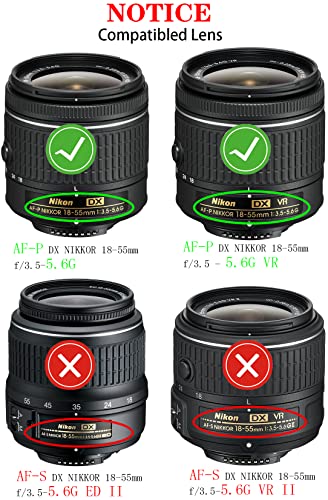 55mm Lens Cap Cover for Nikon AF-P(Not AF-S) DX Nikkor 18-55mm f/3.5-5.6G VR,Sony FE 28-70mm f/3.5-5.6 OSS,HUIPUXIANG Compatible with Canon EF-M 11-22mm f/4-5.6 is STM Lens 55mm Filter Thread[2 Pack]