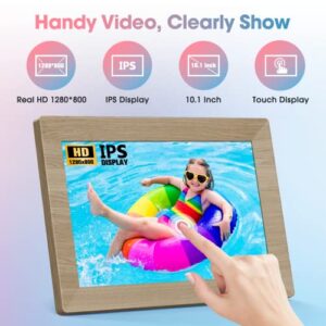 WiFi 10.1'' Digital Picture Frame with 1280x800 Resolution, Touchscreen Digital Photo Frame Share Photos and Videos Remotely via APP - Gift Guide for Mother's Day