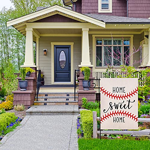 Baseball Garden Flag 12.5 x 18 Inch Vertical Double Sided Home Sweet Home Bat Ball Sport Softball Flag Yard Outdoor Decoration