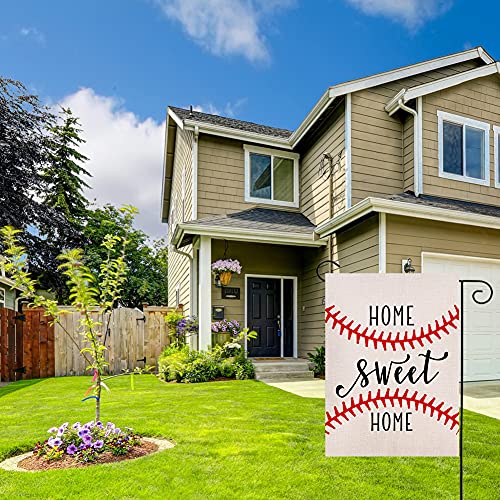 Baseball Garden Flag 12.5 x 18 Inch Vertical Double Sided Home Sweet Home Bat Ball Sport Softball Flag Yard Outdoor Decoration