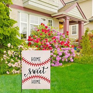 Baseball Garden Flag 12.5 x 18 Inch Vertical Double Sided Home Sweet Home Bat Ball Sport Softball Flag Yard Outdoor Decoration