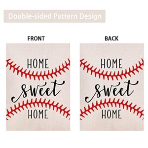 Baseball Garden Flag 12.5 x 18 Inch Vertical Double Sided Home Sweet Home Bat Ball Sport Softball Flag Yard Outdoor Decoration