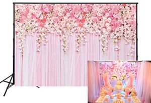 fivan 7x5ft pink flower backdrop dessert table photo booth baby shower birthday photography background floral curtain designd-9354
