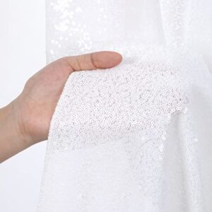 Sequin Curtains 2 Pieces White 2FTx8FT Sequin Photo Backdrop Birth Party Sequin Backdrop Curtain