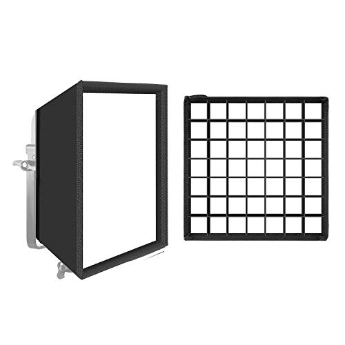 GVM Foldable Softbox Diffuser with Grid Beehive for RGB 800D/560AS/480LS Series LED Video Light, 1 Pack， Suitable for Studio Lighting, Portrait Photography, Video Lighting, Led Panel, 11"x11"