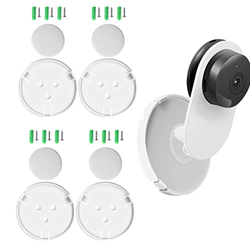 Aboom (Pack of 4 Wall Mount Compatible with Yi Home Camera No Drilling, No Tools, Install Damage-Free, Bracket for YI 1080p/720p Home Camera Designed for USA (NOT Included Camera)