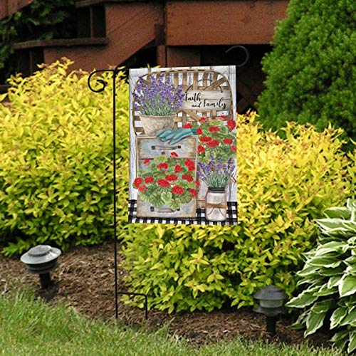 Faith and Family Farmhouse Spring Garden Flag Floral 12.5" x 18" Briarwood Lane