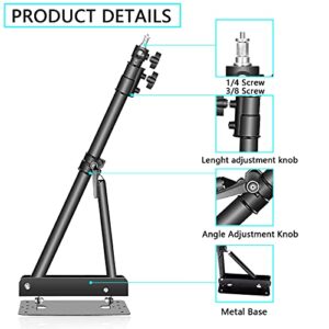 4.3ft/130cm Wall Mount Triangle Boom Arm, 180º Flexible Rotation, Save Space, for Ring Light, Photography Strobe Light, Monolight, Softbox, Umbrella and Reflector