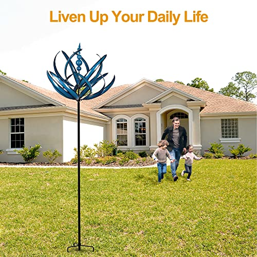 LimeHill Wind Spinner for Yard and Garden - Large Metal Kinetic Wind Sculptures, Yard Art Outdoor Decor (27 x 91 inches)