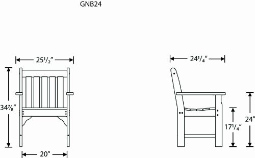 POLYWOOD GNB24MA Vineyard Garden Arm Chair, Mahogany