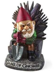 big mouth inc game of gnomes garden gnome – comical garden gnome, hand-painted weatherproof ceramic lawn gnome, makes a great gift, 9.5” tall
