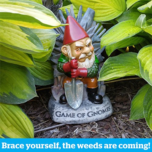 Big Mouth Inc Game of Gnomes Garden Gnome – Comical Garden Gnome, Hand-Painted Weatherproof Ceramic Lawn Gnome, Makes a Great Gift, 9.5” Tall