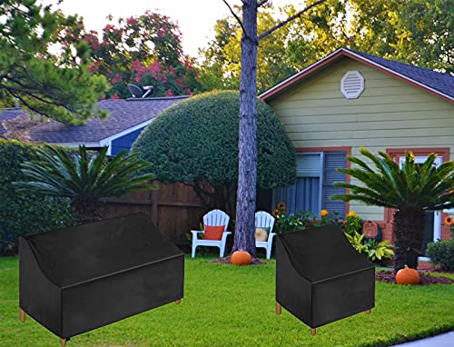 Patio Chair Cover Waterproof, Outdoor Lounge Deep Seat Sofa Cover, Heavy Duty Patio Furniture Cover for All-Weather Protection Black (38 x 31 x 20 /29 inch)