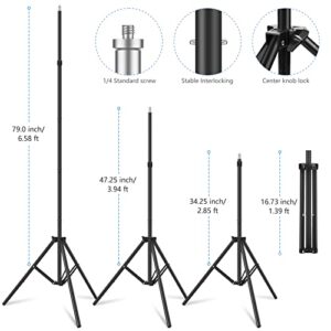 2 Pack LED Video Light Wand Kit, Unicucp 5600K Photography Lighting Sticks with 27"-79" Tripod Stand for Photographic Studio/Video Fill Light/Collection Portrait/Live Streaming/Video Conferencing