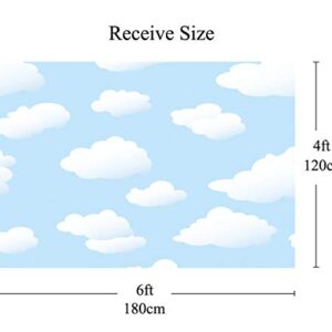 Blue Sky White Cloud Backdrop Birthday Party Backdrops Kids Photography Background Shooting Studio Props 6x4ft