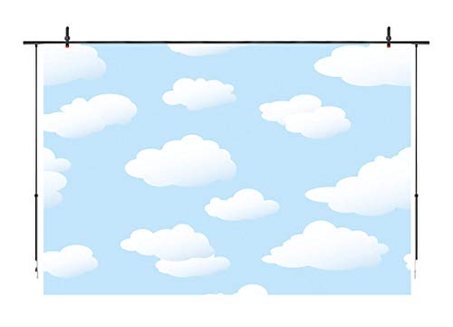 Blue Sky White Cloud Backdrop Birthday Party Backdrops Kids Photography Background Shooting Studio Props 6x4ft